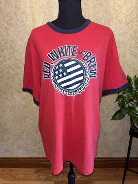 Red White And Brew Old Navy Beer T Shirt Bottle Cap
